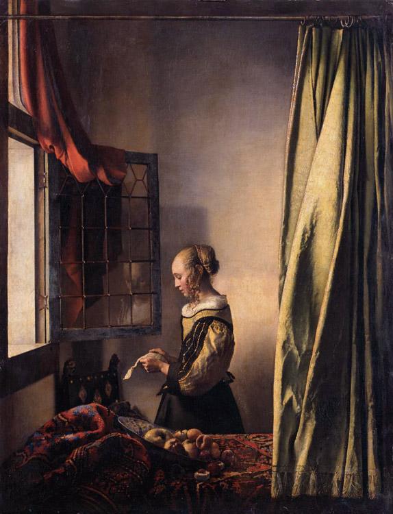 VERMEER VAN DELFT, Jan Girl Reading a Letter at an Open Window oil painting image